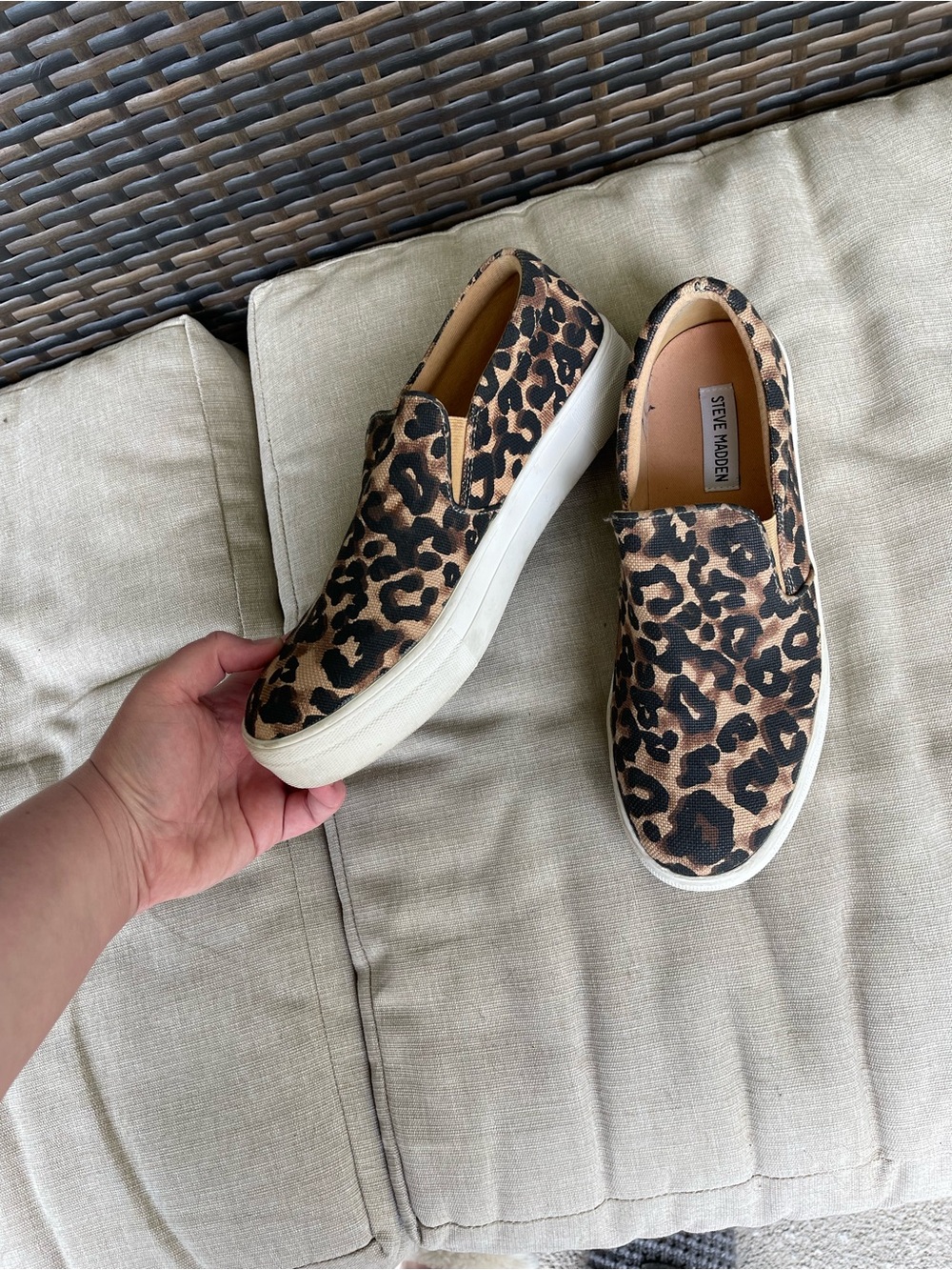 Steve Madden Leopard Slip-On Shoes - Brown Black, Animal Print - Picture 3 of 5